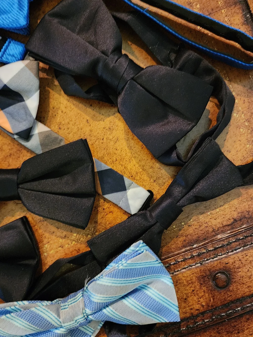 7pc Men's Pre-Tied Bow Tie Lot Chaps Apt. 9 Spring Notion Black Blue Formal